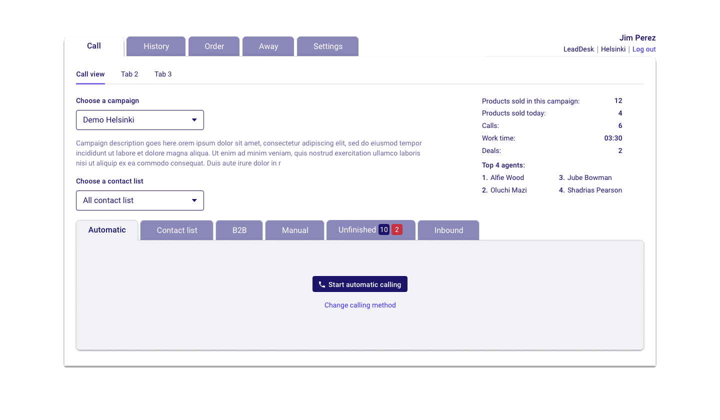 Automatic dialer - LeadDesk 