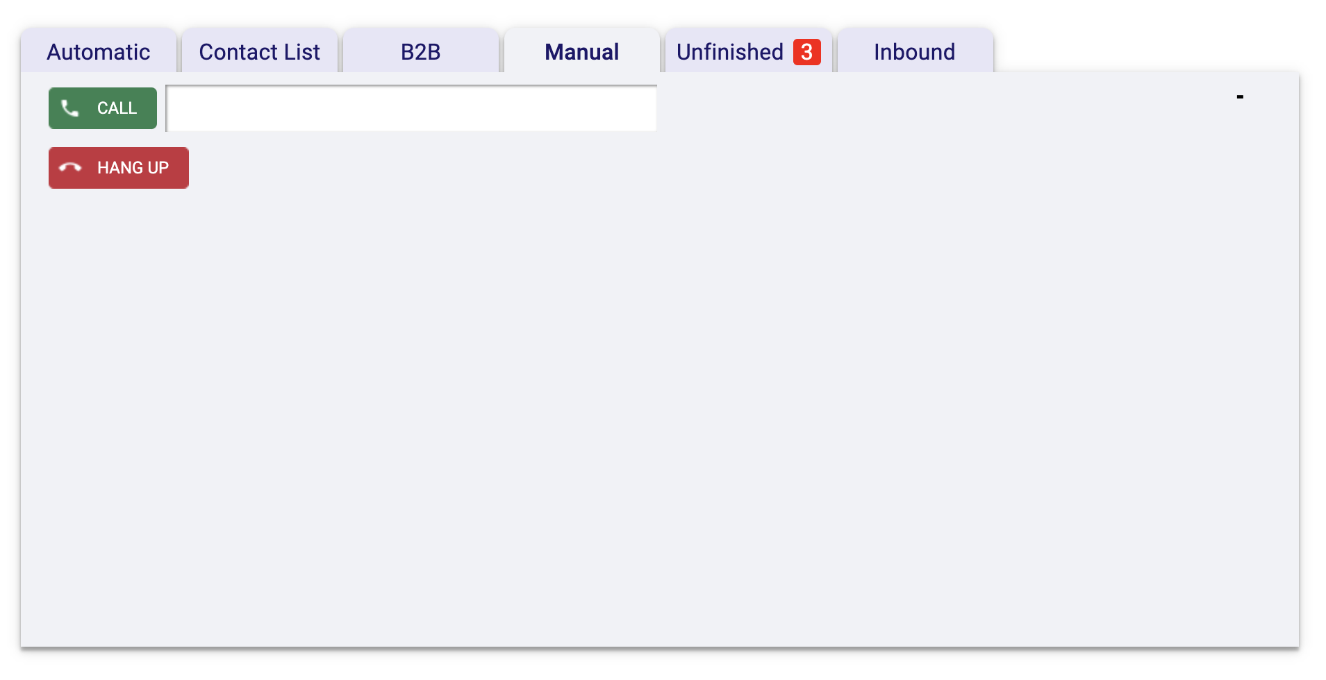 Keypad / Manual dialer