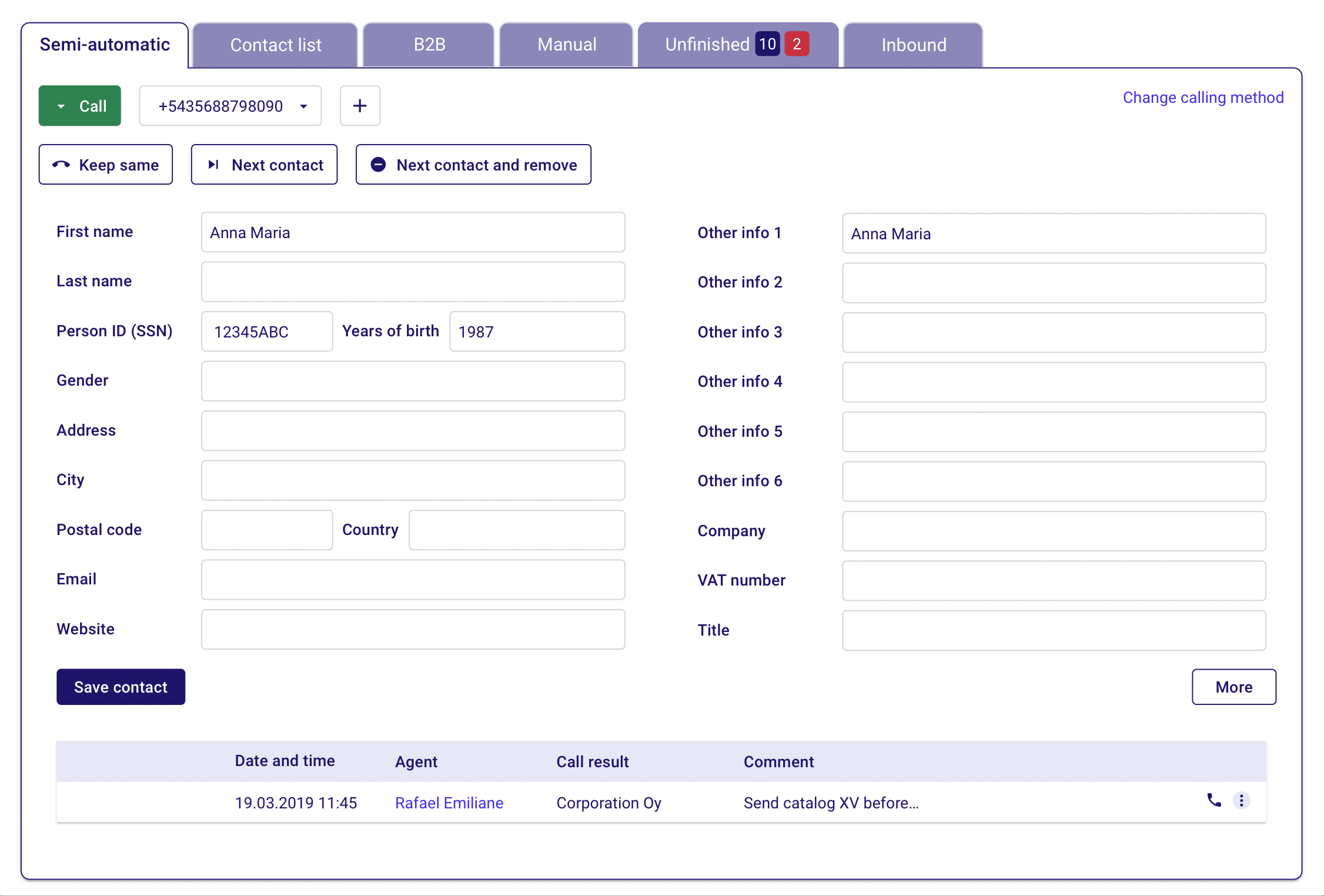 Semi-automatic dialer - LeadDesk